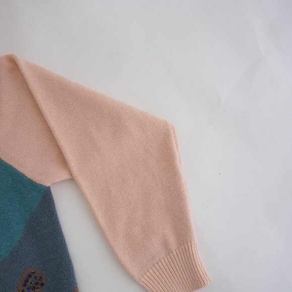 Vintage L.L. European Fashion Pink Brown 5% Angora 55% Lambswool Knit Sweater M - Picture 5 of 11